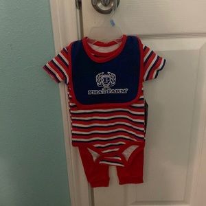 Phat Farm Baby Boys' 3-Piece Pants Layette Set Outfit - red/multi, 6 - 9 months